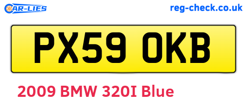 PX59OKB are the vehicle registration plates.