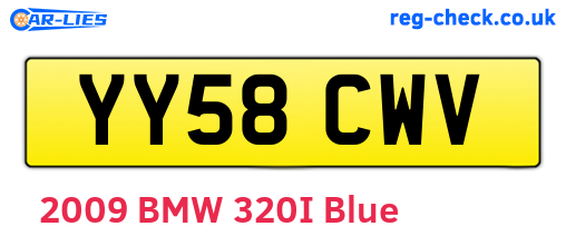 YY58CWV are the vehicle registration plates.