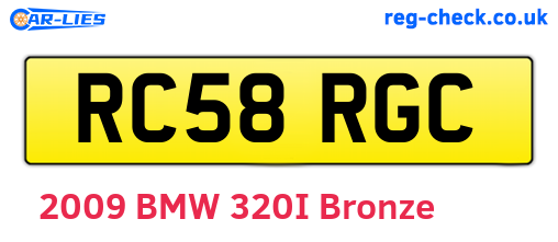RC58RGC are the vehicle registration plates.