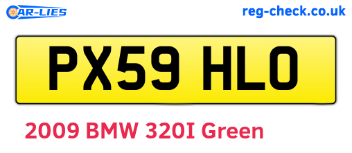 PX59HLO are the vehicle registration plates.