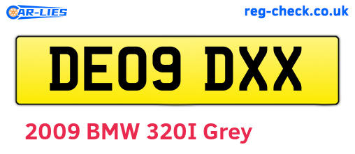 DE09DXX are the vehicle registration plates.