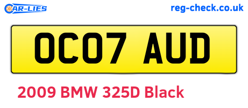 OC07AUD are the vehicle registration plates.