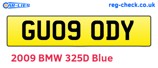 GU09ODY are the vehicle registration plates.