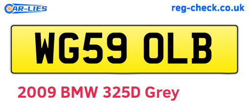 WG59OLB are the vehicle registration plates.