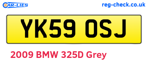 YK59OSJ are the vehicle registration plates.