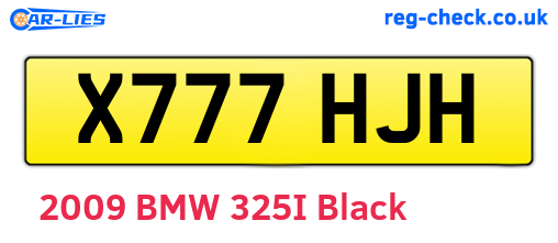 X777HJH are the vehicle registration plates.