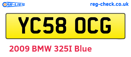 YC58OCG are the vehicle registration plates.