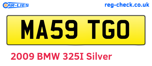 MA59TGO are the vehicle registration plates.