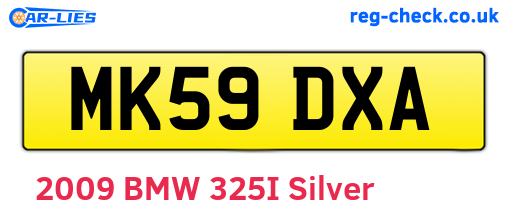 MK59DXA are the vehicle registration plates.