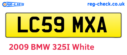 LC59MXA are the vehicle registration plates.