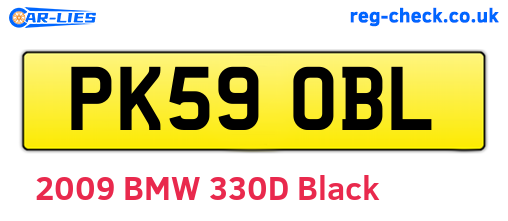 PK59OBL are the vehicle registration plates.
