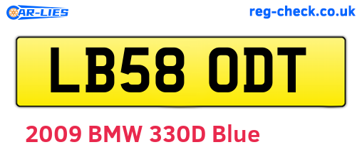 LB58ODT are the vehicle registration plates.