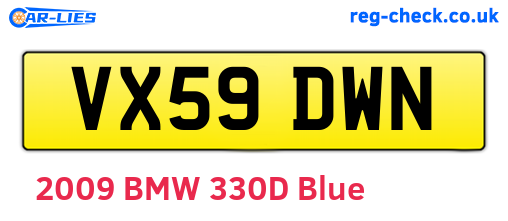 VX59DWN are the vehicle registration plates.