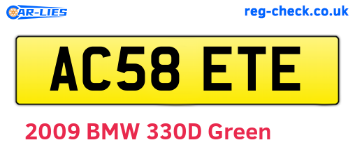AC58ETE are the vehicle registration plates.