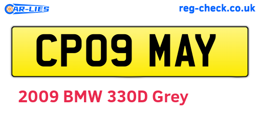 CP09MAY are the vehicle registration plates.