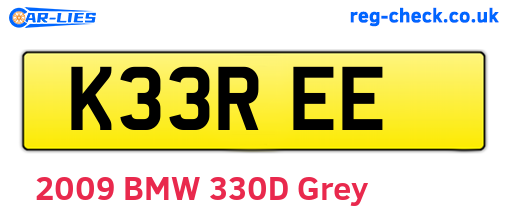 K33REE are the vehicle registration plates.