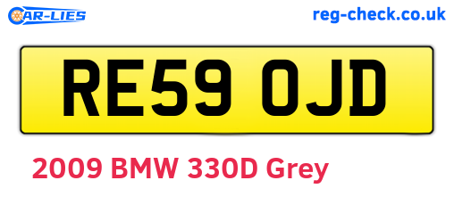 RE59OJD are the vehicle registration plates.
