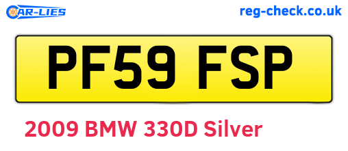 PF59FSP are the vehicle registration plates.