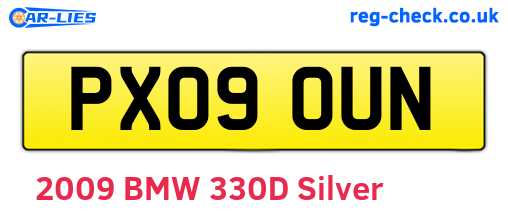 PX09OUN are the vehicle registration plates.
