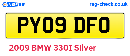 PY09DFO are the vehicle registration plates.