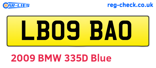 LB09BAO are the vehicle registration plates.