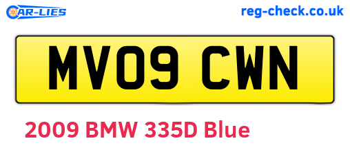 MV09CWN are the vehicle registration plates.
