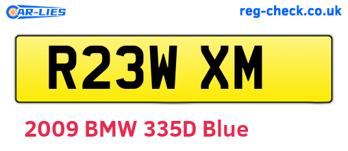 R23WXM are the vehicle registration plates.