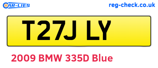 T27JLY are the vehicle registration plates.