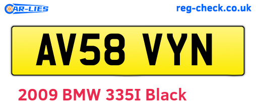 AV58VYN are the vehicle registration plates.