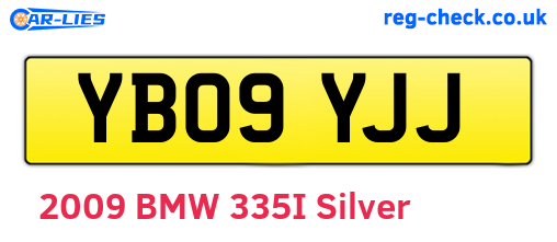 YB09YJJ are the vehicle registration plates.