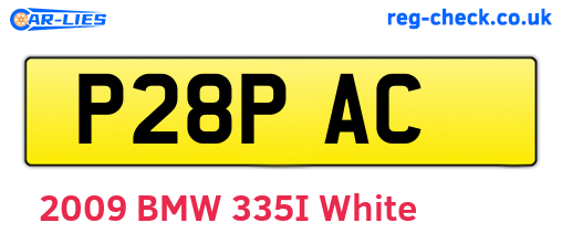 P28PAC are the vehicle registration plates.