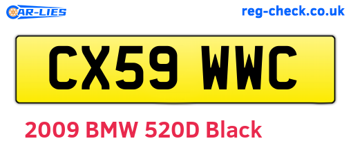 CX59WWC are the vehicle registration plates.