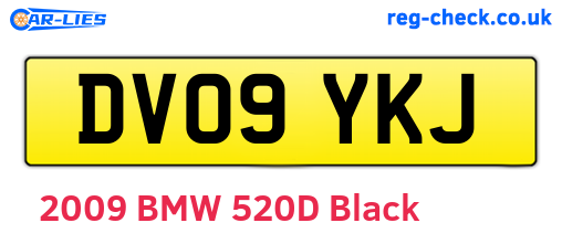 DV09YKJ are the vehicle registration plates.