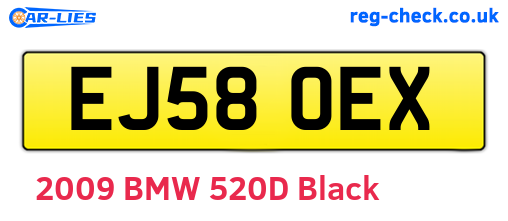 EJ58OEX are the vehicle registration plates.