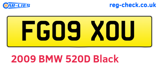 FG09XOU are the vehicle registration plates.