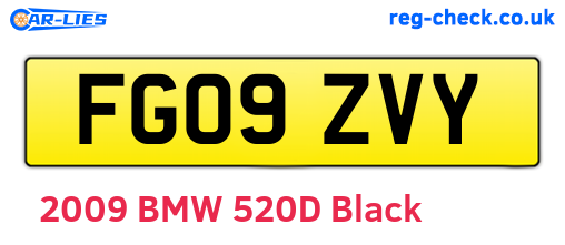 FG09ZVY are the vehicle registration plates.