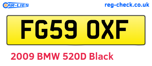 FG59OXF are the vehicle registration plates.