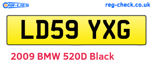 LD59YXG are the vehicle registration plates.