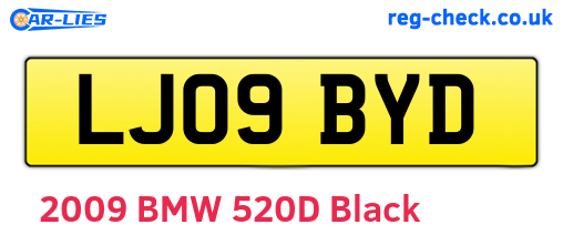 LJ09BYD are the vehicle registration plates.