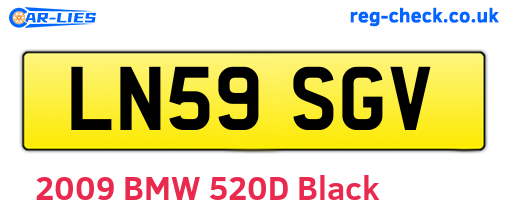 LN59SGV are the vehicle registration plates.