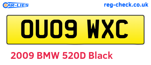 OU09WXC are the vehicle registration plates.