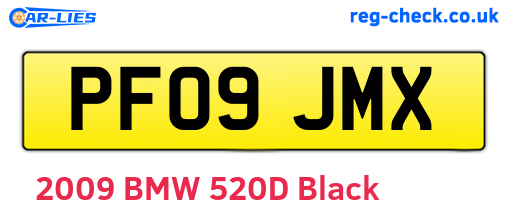 PF09JMX are the vehicle registration plates.