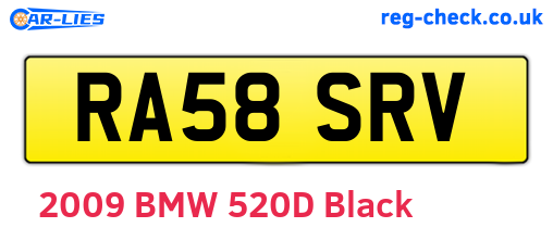 RA58SRV are the vehicle registration plates.