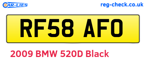 RF58AFO are the vehicle registration plates.