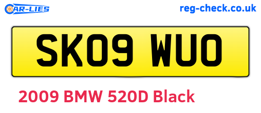 SK09WUO are the vehicle registration plates.