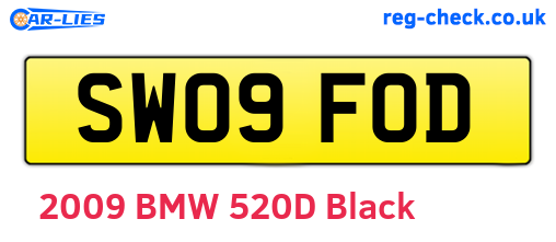 SW09FOD are the vehicle registration plates.