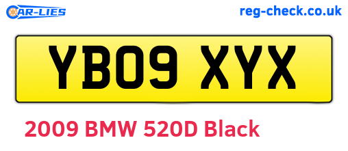 YB09XYX are the vehicle registration plates.
