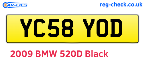 YC58YOD are the vehicle registration plates.