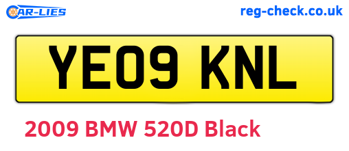 YE09KNL are the vehicle registration plates.