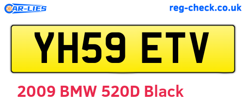 YH59ETV are the vehicle registration plates.
